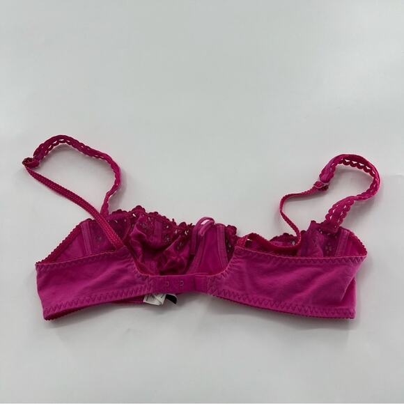 Aubade Paris Bahia & Moi Half Cup Bra Wired Pink Fuchsia Women’s Sexy Intimates - Picture 5 of 10